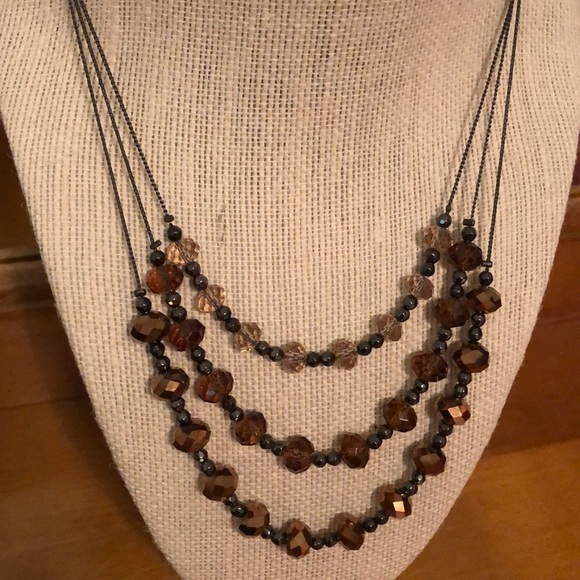 Brown/bronze and Gunmetal NY&Co Necklace - Picture 1 of 3